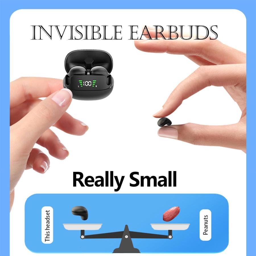 百貨店の販売 Xmenha Bluetooth Invisible Earbuds Hidden Headphones Micro Sleep Mini Earbud Small Ear Canals Noise Cancelling Ear Buds Hidden for Sleep On Side Sleep