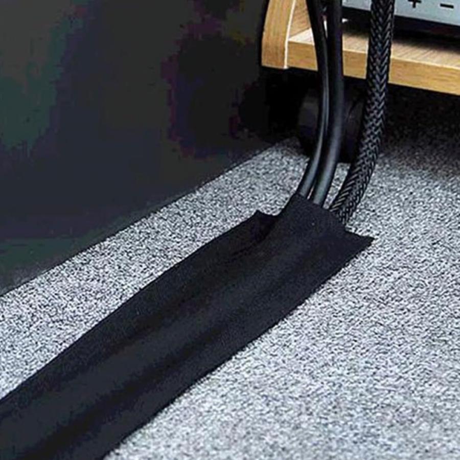新商品発売中 OSALADI 5pcs Carpet Wire Cover Cable Management Floor Cord Cover Carpet Floor Cord Cover Floor Cord Hider Black Cord Cover Area Rug Black Sidewalk Cor