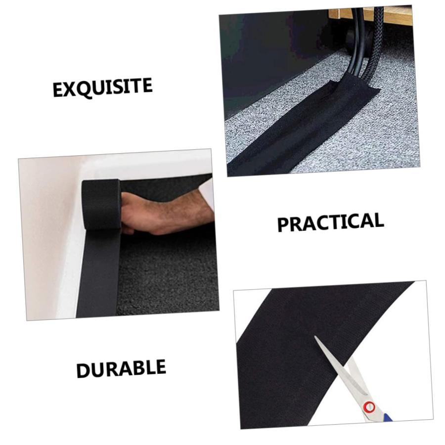 オンライン買付 OSALADI 4pcs Carpet Wire Cover Cord Protector Carpet Cord Cover Cord Cover Floor Cord Covers for Carpet Cable Cover Floor Cord Covers for Wires Black