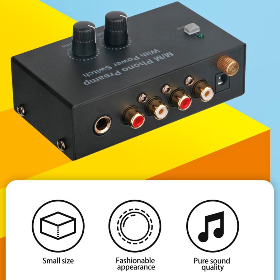 ディズニープリンセスのベビーグッズも大集合 Phono Turntable Preamplifier， Mini Adjustable Metal Low Noise Recording Player Preamplifier for Meeting (US Plug)