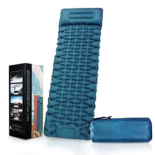 Self Inflating Sleeping Pad with Pillow, Lightweight Air Mattress Camping P
