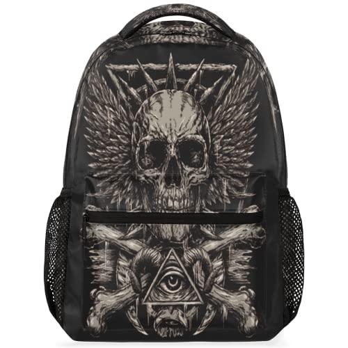 Skull Black Travel Laptop Backpack for men women Water Resistant College School Bookbag Lightweight Casual Daypacks Travel Essentials
