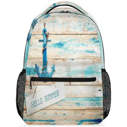Anchor Summer Travel Laptop Backpack for men women Water Resistant College School Bookbag Lightweight Casual Daypacks Travel Essentials