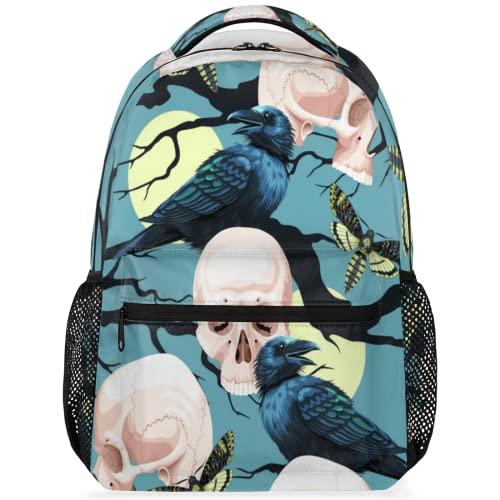 Skull Birds Travel Laptop Backpack for men women Water Resistant College School Bookbag Lightweight Casual Daypacks Travel Essentials