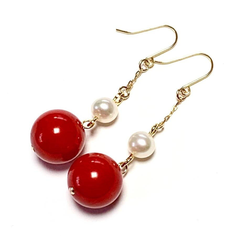 ピアス 「anq.」K10・パールOneStoneピアス 淡水パール レディース