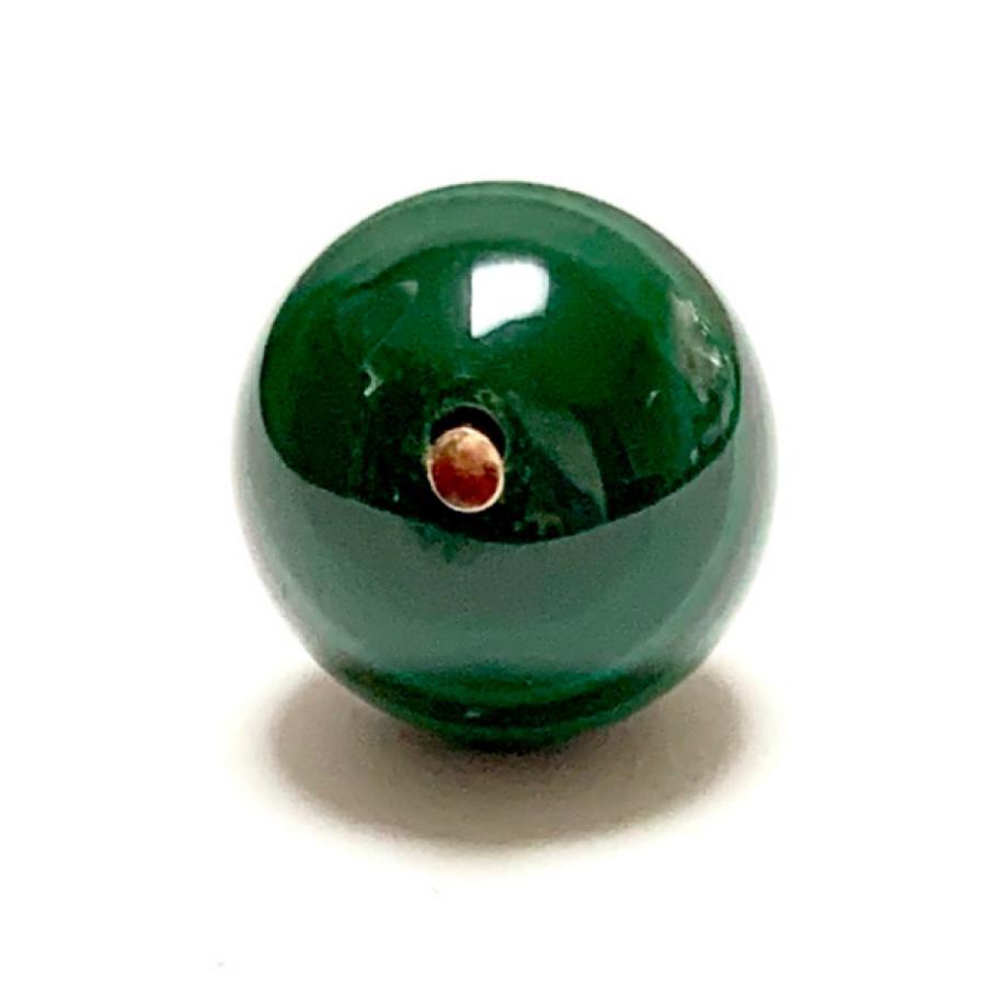 Rvaru】K18トップ マラカイト 12mm ペンダントトップ 孔雀石