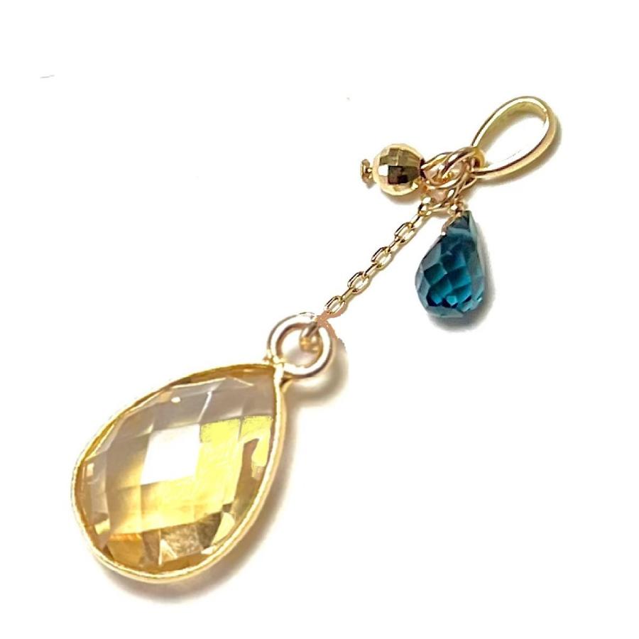 シトリントパーズ ネックレス ペンダントトップ K18