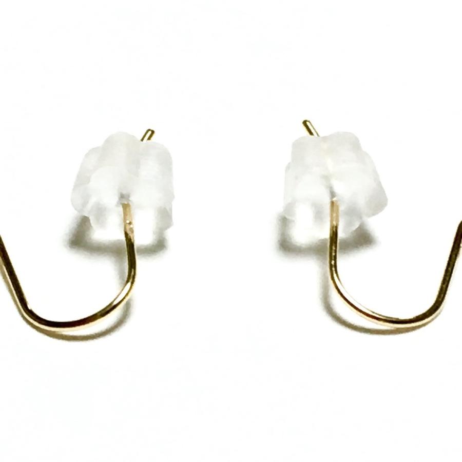 Rvaru】K18ピアス モザンビーク ガーネット ドロップ フックピアス