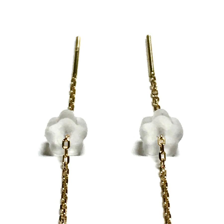 Rvaru】K18ピアス モザンビーク ガーネット ドロップ リリーベルタイプ