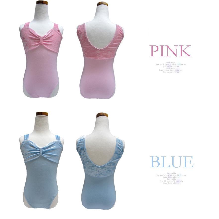 【アウトレットセール/SALE】バレエ レオタード 子供 スカートなし ブルー 黒ブラック 新体操 発表会 衣装 レッスン着 【ルミナス ベロア】 |  | 01