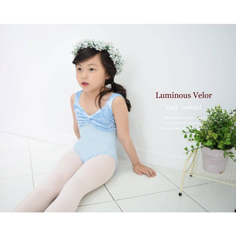 【アウトレットセール/SALE】バレエ レオタード 子供 スカートなし ブルー 黒ブラック 新体操 発表会 衣装 レッスン着 【ルミナス ベロア】 |  | 03