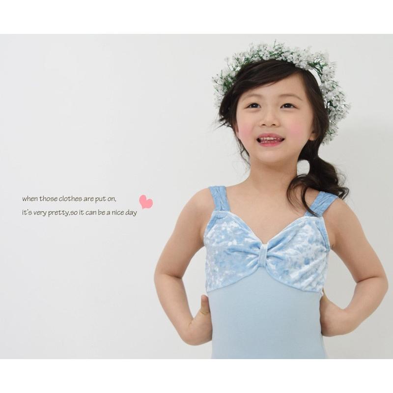 【アウトレットセール/SALE】バレエ レオタード 子供 スカートなし ブルー 黒ブラック 新体操 発表会 衣装 レッスン着 【ルミナス ベロア】 |  | 05