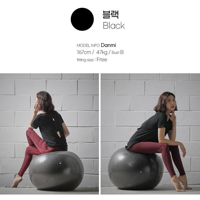 ヨガ ヨガウェア トップス ロング丈 レディース【バックオープンベーシックTシャツ】E2368 体型カバー フィットネスウェア スポーツウェア ホットヨガ |  | 04