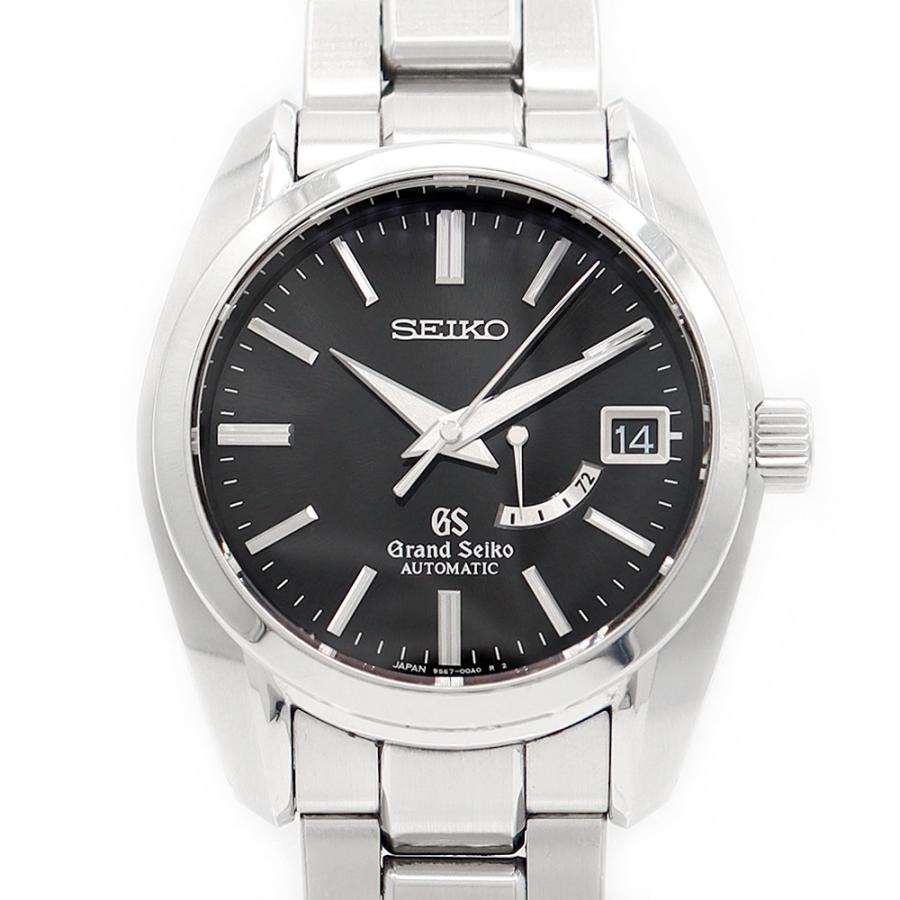 内部点検済 SEIKO セイコー GS グランドセイコー 9S67-00A0 SBGL005 デイト パワーリザーブ 黒 ブラック SS ステンレス メンズ 自動巻き【6ヶ月保証】【腕時計】【中古】 SEIKO（セイコー） 内部点検済 GS グランドセイコー 9S67-00A0 SBGL005