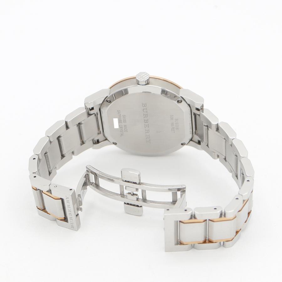 BURBERRY 電池交換済 バーバリー BU9006 デイト シルバー PG ピンク