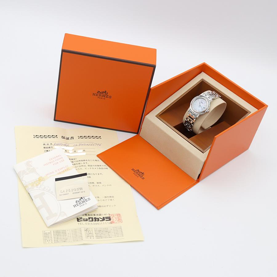 HERMES 電池交換済 エルメス クリッパー CL4.210 213/3796 青 水色