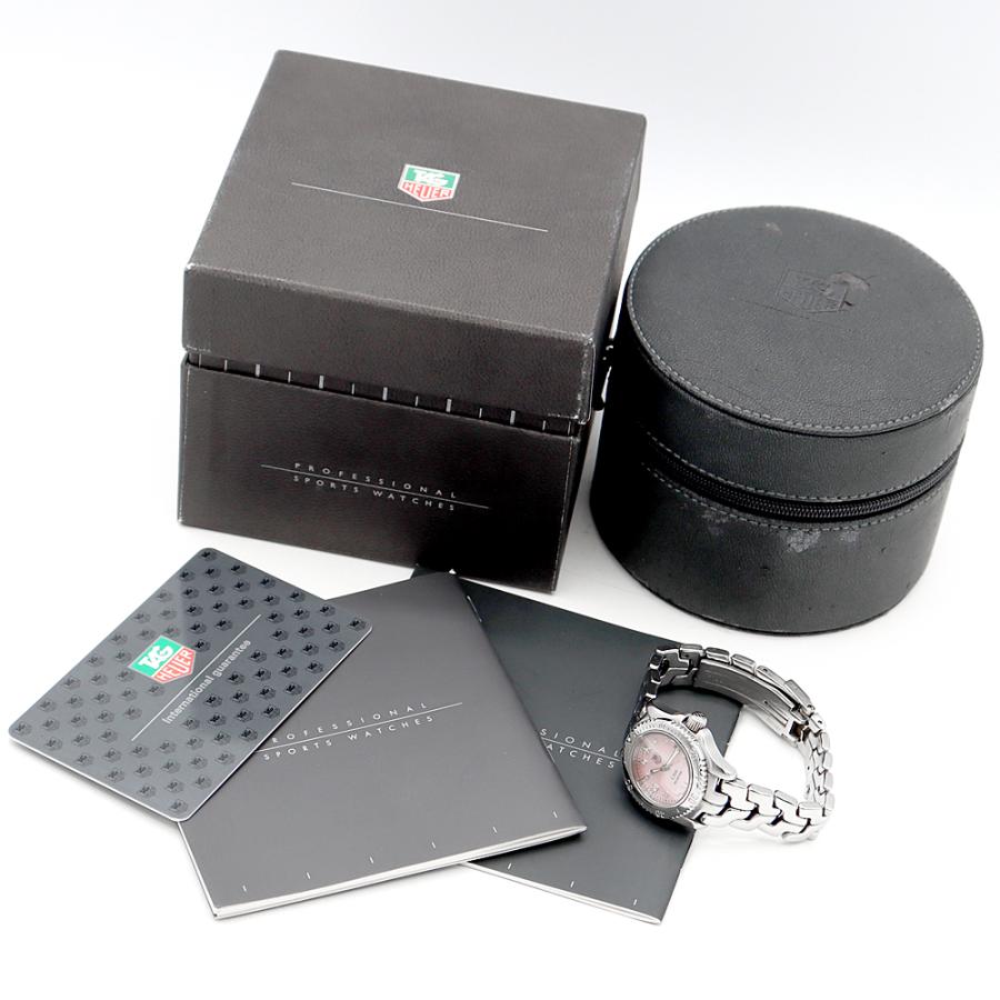 TAG HEUER（タグ・ホイヤー） 電池交換済 リンク WT141Q BA0560 純正ダイヤ デイト ピンク シェル SS レディース ...