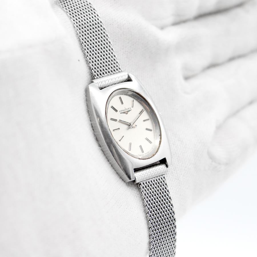 ジャンク品 箱付きLONGINES 手巻き時計 ヴィンテージ レディース 茶 白