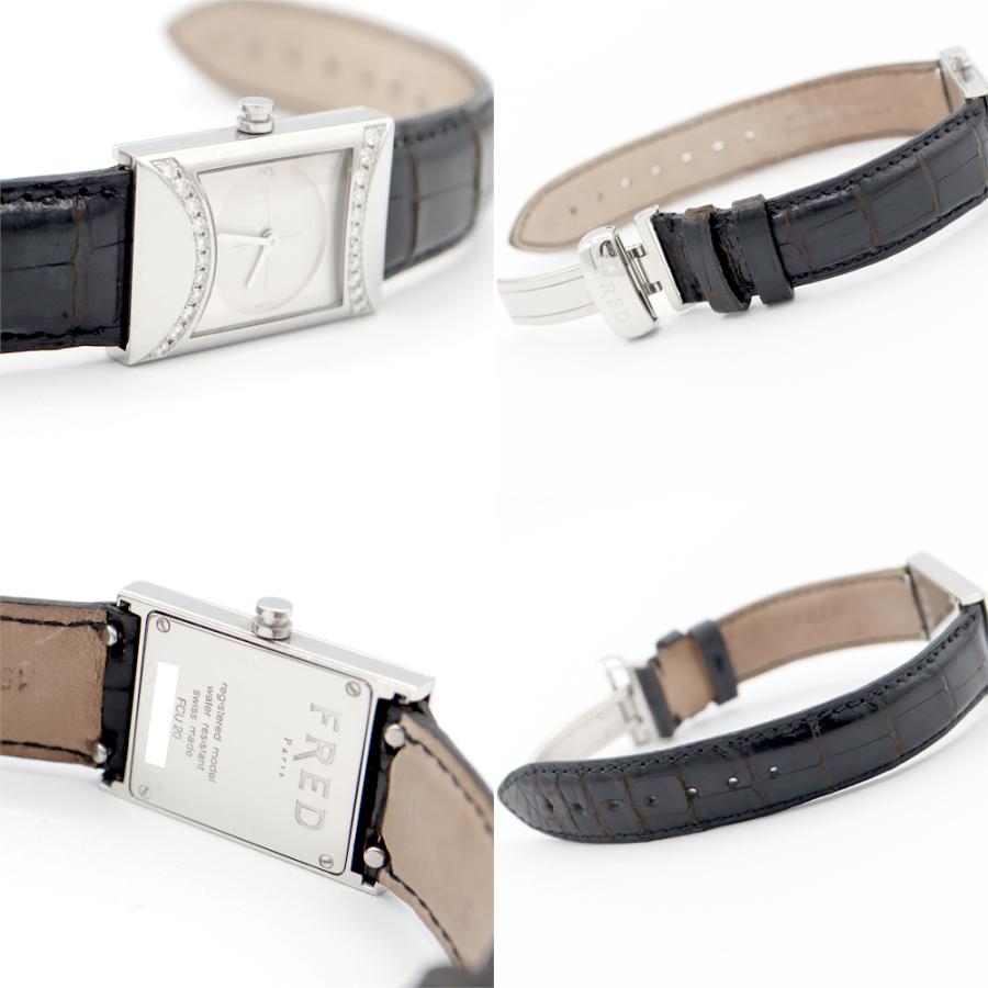 電池交換済 FRED フレッド FCU20 ダイヤベゼル シルバー SS ステンレス 