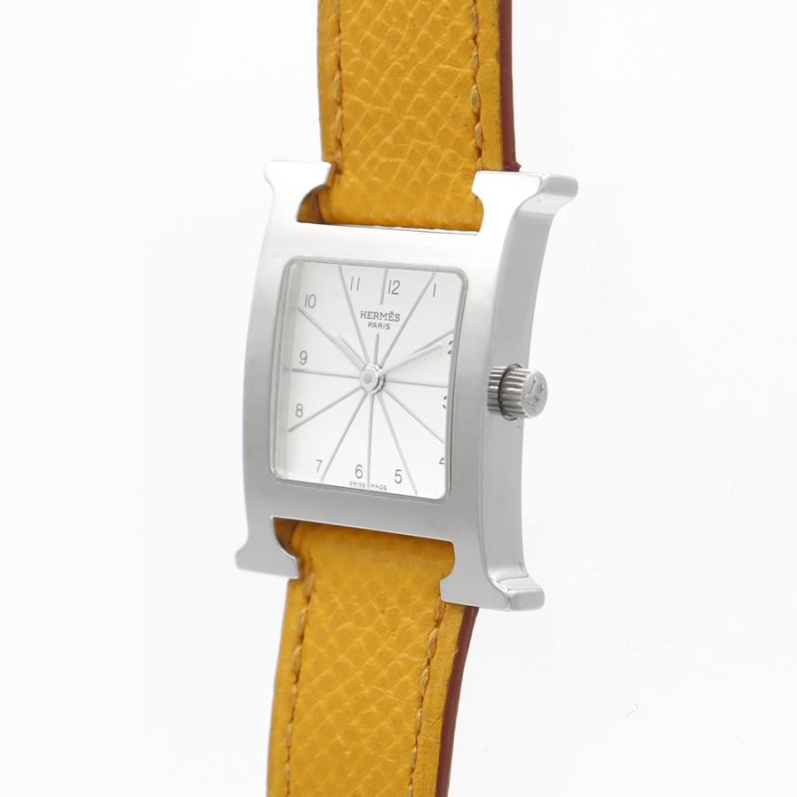 電池交換済 HERMES エルメス Hウォッチ HH1.210 シルバー SS 