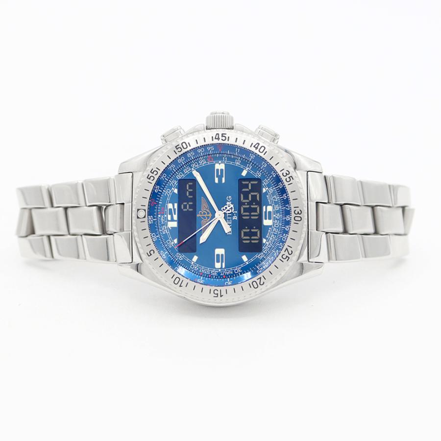 電池交換済 BREITLING ブライトリング B-1 クロノグラフ A78362 デイデイト 50m防水 青 ブルー SS ステンレス メンズ デジアナ クォーツ B1【6ヶ月保証】【腕時計】【中古】 ブライトリング（BREITLING） 電池交換済 B-1 クロノグラフ A68362