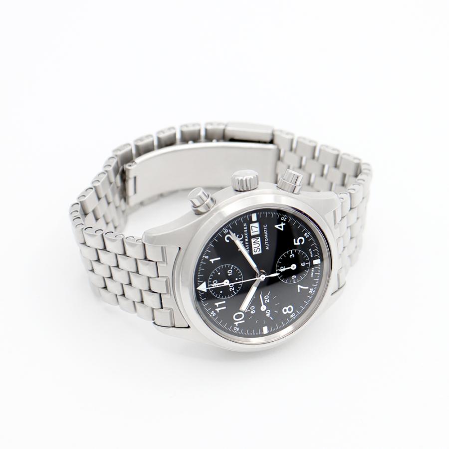 IWC インターナショナルウォッチカンパニー メカニカルフリーガー クロノグラフ IW370607 黒 ブラック SS メンズ 自動巻き 【電源】