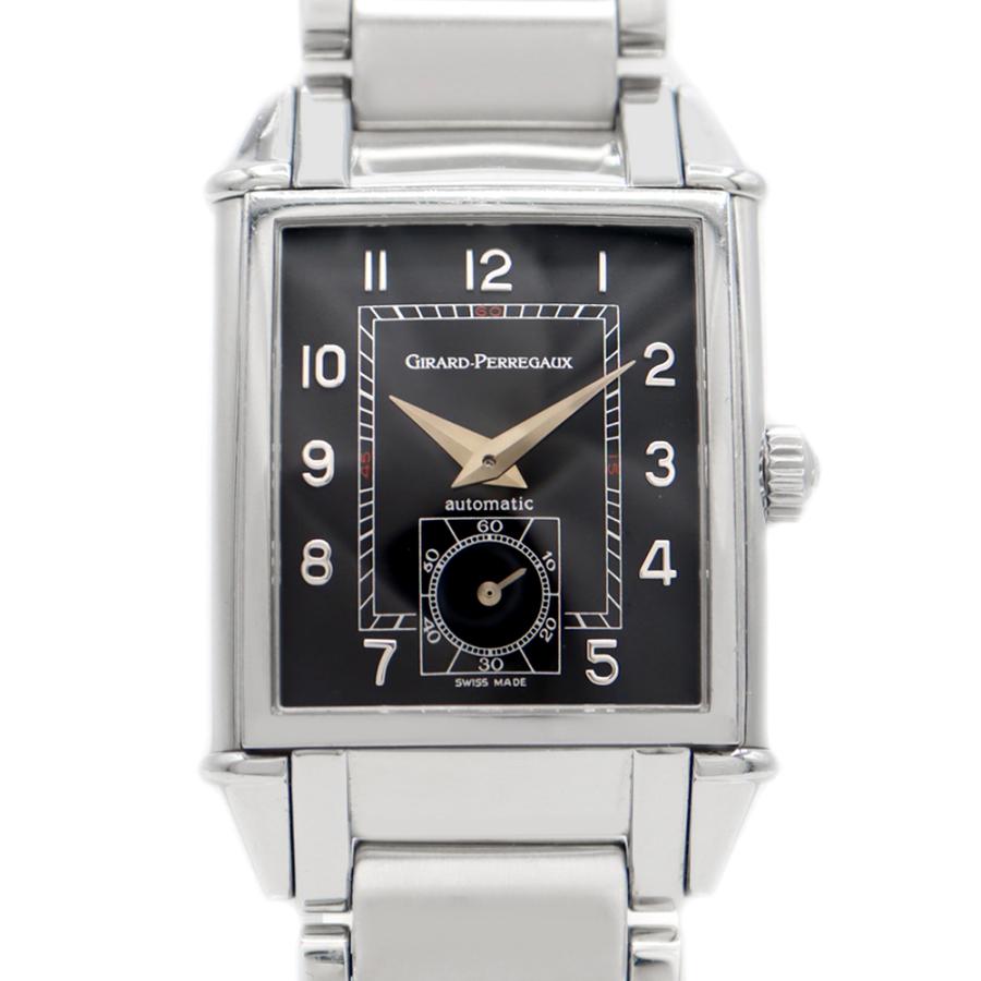 GIRARD PERREGAUX ジラールペルゴ ヴィンテージ 1945 2593 裏スケ スモールセコンド 黒 ブラック SS ステンレス メンズ 自動巻き GP【6ヶ月保証】【腕時計】【中古】 ジラール・ペルゴ（GIRARD-PERREGAUX） GIRARD PERREGAUX ヴィンテージ