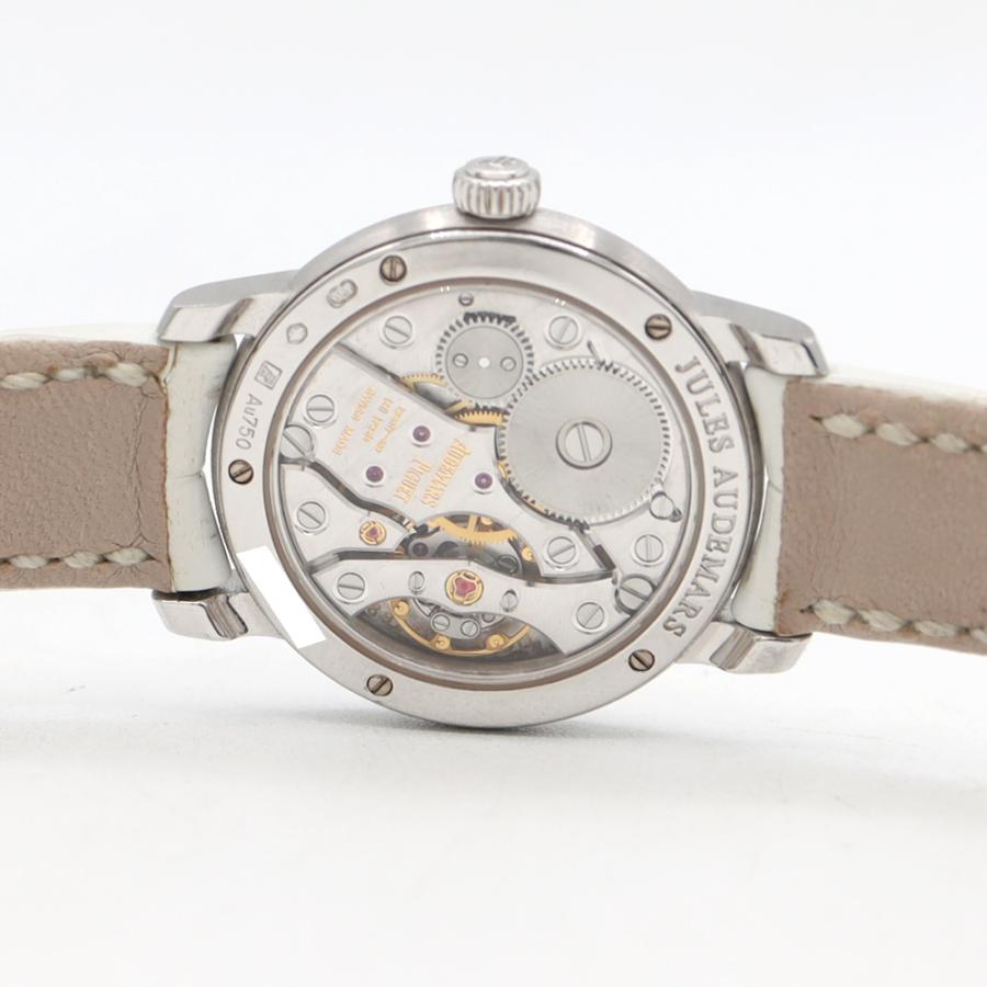 AUDEMARS PIGUET オーデマピゲ ジュールオーデマ ダイヤベゼル 77228BC.ZZ.A001MR.01 ダイヤモンド スモールセコンド 裏スケ シルバー 白 ホワイトシェル K18WG ホワイトゴールド 純正ベルト 純正尾錠 レディース 手巻き AP【6ヶ月保証】【腕時計】【中古】 AUDEMARS PIGUET（オーデマピゲ） ジュールオーデマ 77228BC.ZZ.A001MR