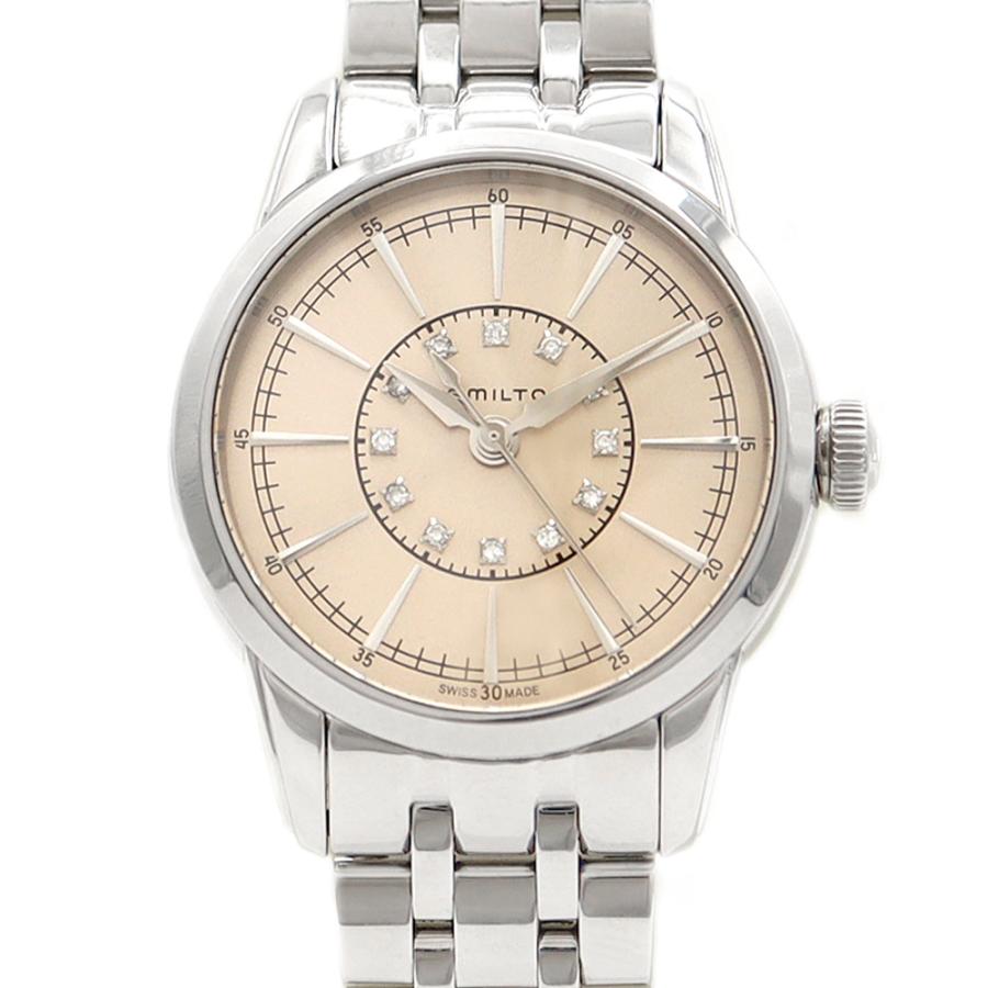 正規品【新品電池】HAMILTON レイルロード/動作良好 ダイヤ12P 美品 HAMILTON（ハミルトン） 電池交換済 レイルロード 12Pダイヤ H403110