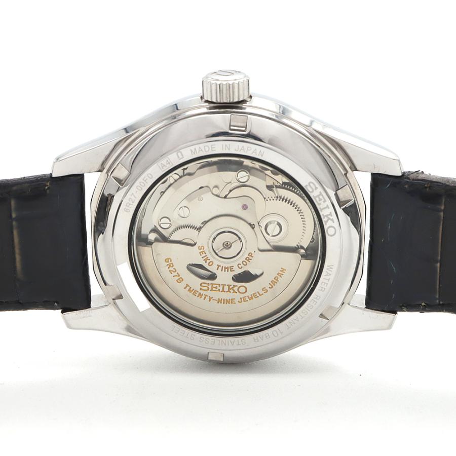 SEIKO セイコー プレザージュ 琺瑯ダイヤル 6R27-00F0 パワーリザーブ デイト 裏スケ 琺瑯 白 ホワイト SS ステンレス 純正ベルト 純正尾錠 メンズ 自動巻き プレサージュ【6ヶ月保証】【腕時計】【中古】 SEIKO（セイコー） プレザージュ 琺瑯ダイヤル 6R27-00F0 パワー