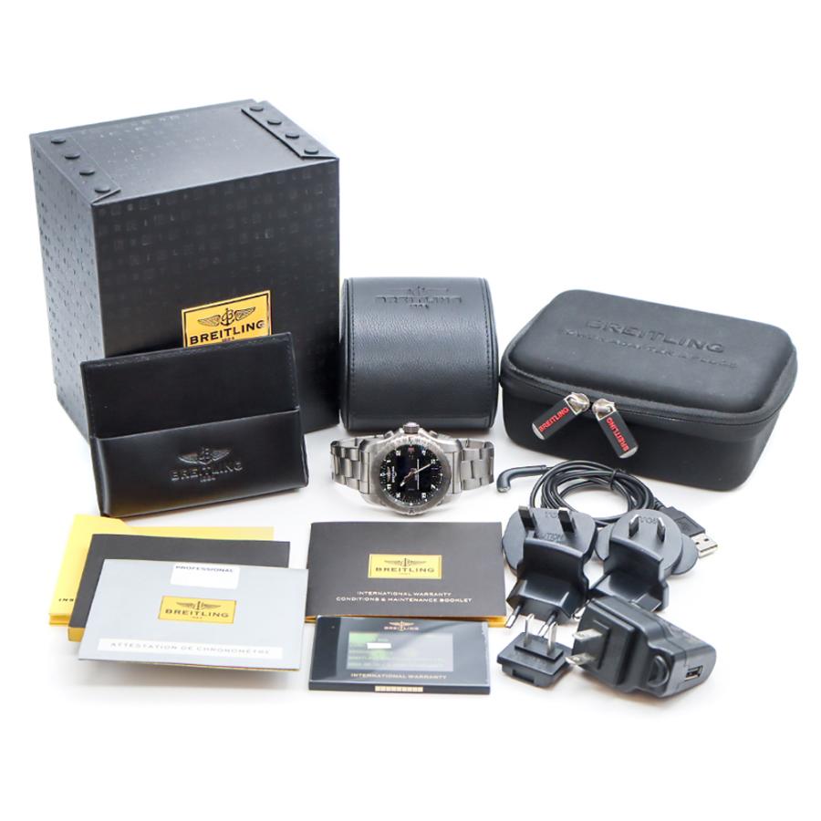 BREITLING ブライトリング コックピット B50 EB5010 デイト クロノグラフ 100m防水 黒 ブラック Ti チタン メンズ デジアナ クォーツ【6ヶ月保証】【腕時計】【中古】 ブライトリング（BREITLING） コックピット B50 EB5010 デイト クロノ