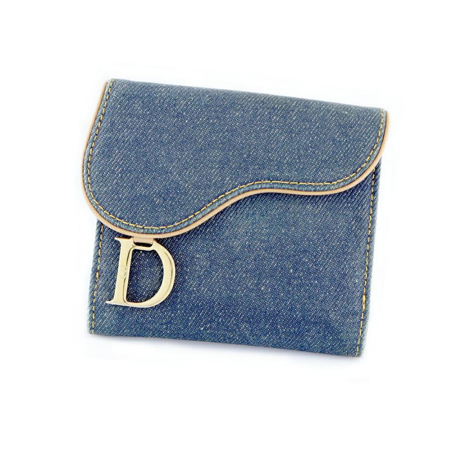 Christian Dior クリスチャンディオール サドル 二つ折り財布 デニム