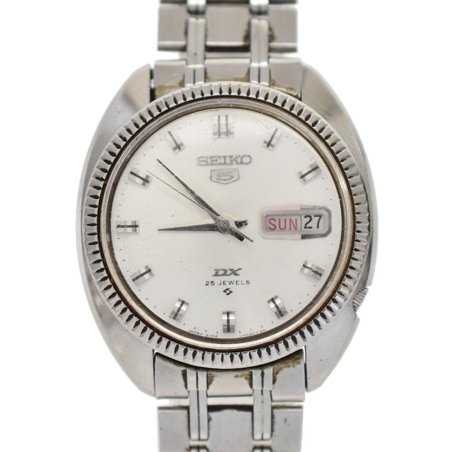 SEIKO セイコー5 デラックス 25石 6106-7040 自動巻き メンズ腕時計 シルバー A0-0-01237 :A01237