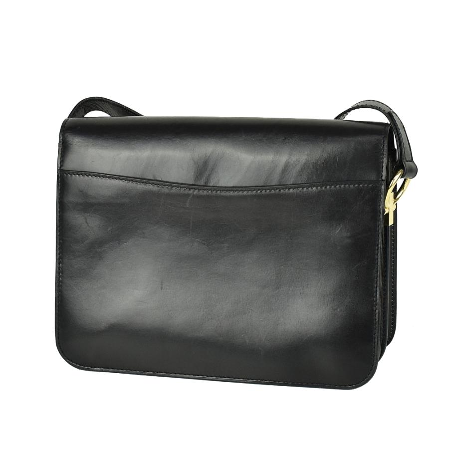 CELINE セリーヌ ガンチーニ レザー ショルダーバッグ ゴールド金具