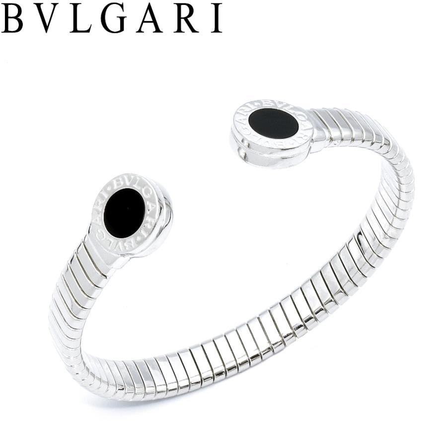 BVLGARI ブルガリ トゥボガス オニキス METAL メタル バングル ブレスレット シルバー｜rwkgr23243