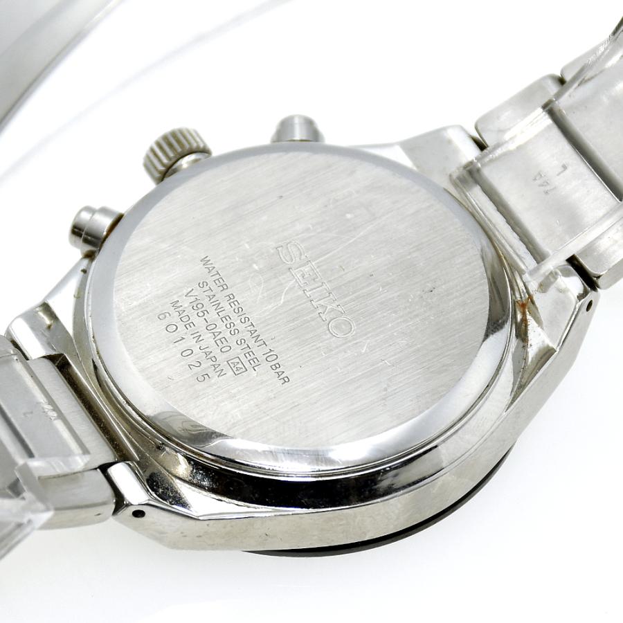 美品 SEIKO セイコー ワールドタイム V195-0AE0 ソーラー メンズ腕時計 シルバー×ブラック｜rwkgr23243｜05