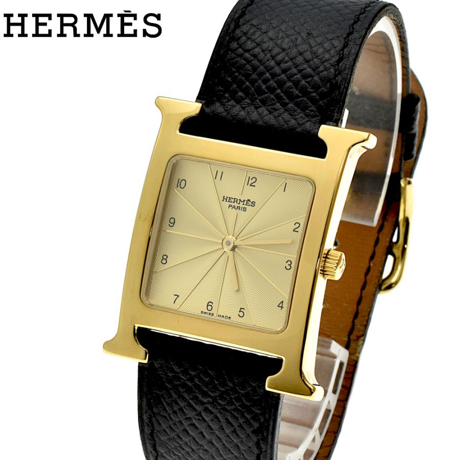 HERMES エルメス HH1.501 Hウォッチスクエア ゴールド文字盤 QZ HERMES エルメス HH1.501 Hウォッチスクエア ゴールド文字盤 QZ