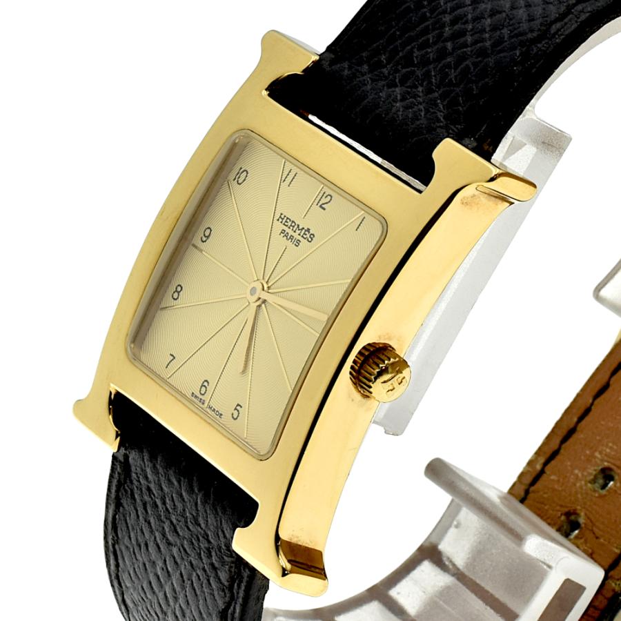 HERMES エルメス HH1.501 Hウォッチスクエア ゴールド文字盤 QZ HERMES エルメス HH1.501 Hウォッチスクエア ゴールド文字盤 QZ