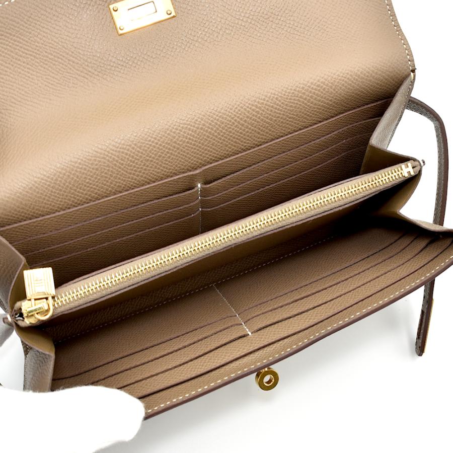 HERMES / ケリーウォレットロング ゴールド シルバー金具 C刻印 長財布 Kelly HERMES エルメス ケリーウォレット C刻印 ゴールド金具 長