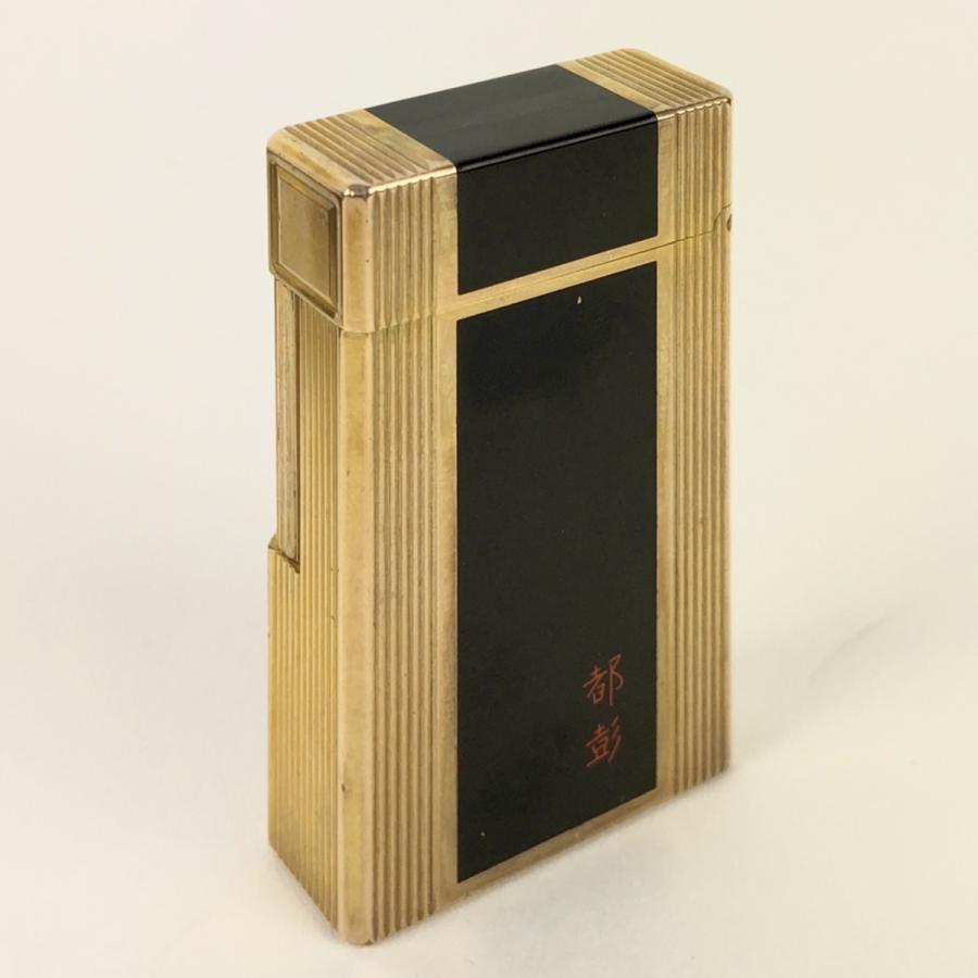 S.T.Dupontデュポン都彭刻印 ガスライター ゴールド ブラック