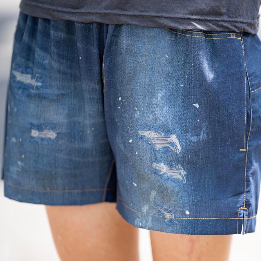ERL デニムブルー ショートパンツ　イーアールエル ERL デニムブルー ショートパンツ イーアールエル ERLのブルー