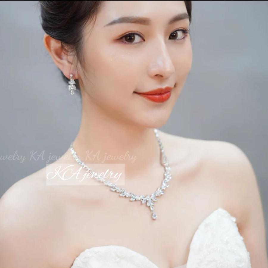 イヤリング ネックレス ピアス 2点セット キュービックジルコニア 結婚