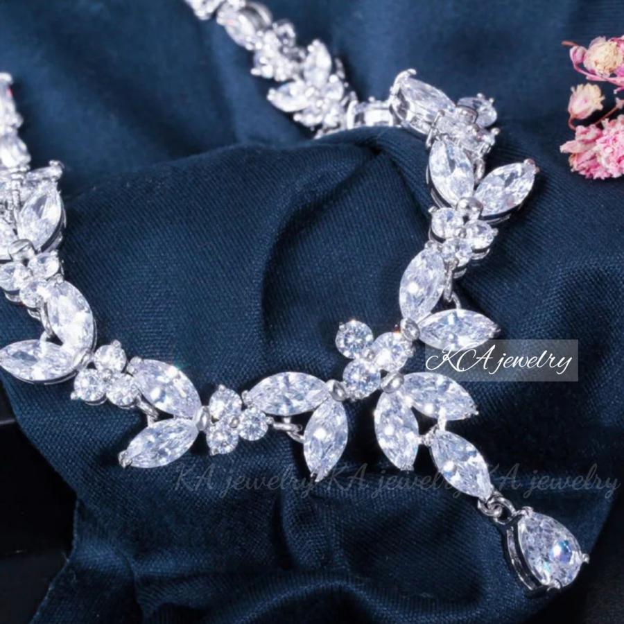 イヤリング ネックレス ピアス 2点セット キュービックジルコニア 結婚