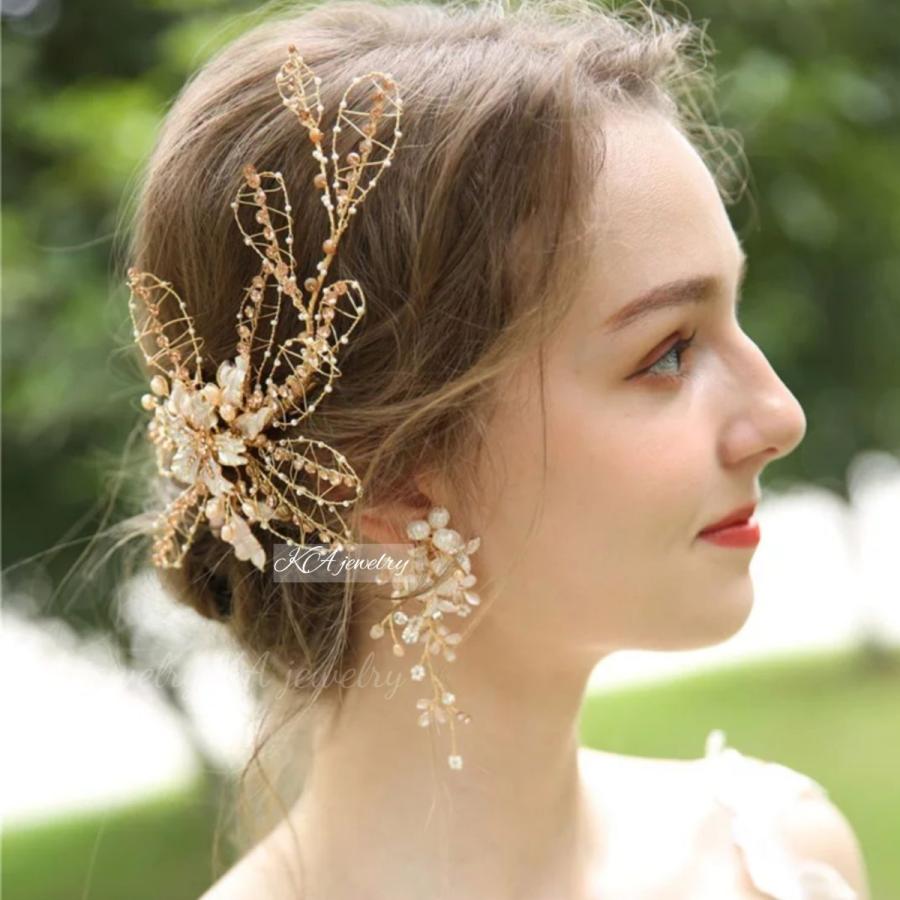 イヤリング ピアス 結婚式 ウェディング ゴールド ブライダル ウエディング パーティー フォーマル パール 花 大きめ ネジバネ式 ロング A 2 G Rapis You 通販 Yahoo ショッピング