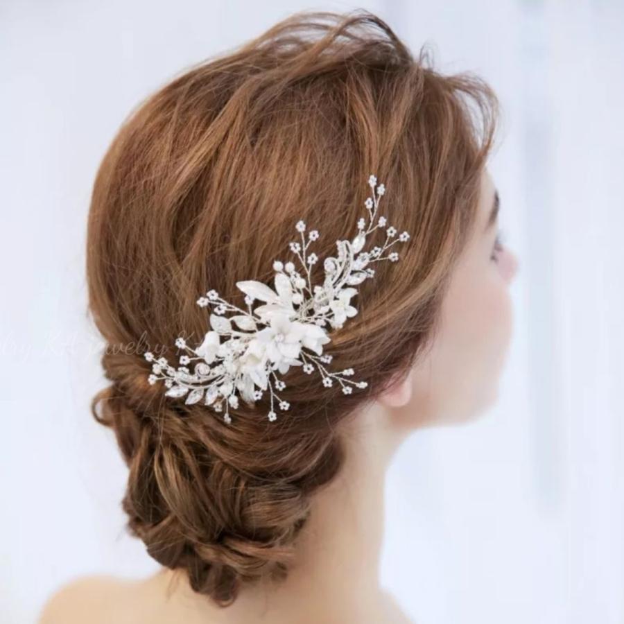 ヘッドドレス ウェディング シルバー ヘアアクセサリー ウエディング