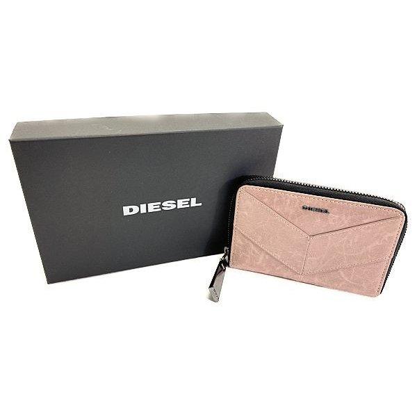 正規品 ピンク 送料無料 中古 財布 ラウンドファスナー レザー ディーゼル Diesel おしゃれ レディース ブランド ウォレット 財布 Dagl Tg