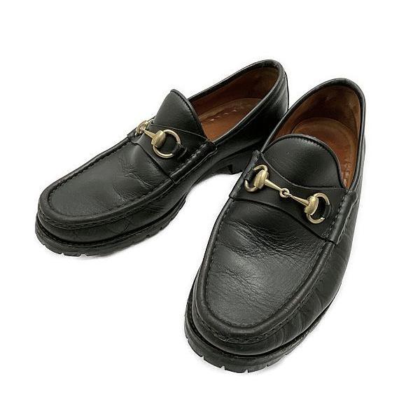 割引発見 ビット グッチ Gucci 黒 ブラック 靴 ブランド メンズ ローファー 6030 111 ローファー 送料無料 中古 約26cm シューズ Albinofoundation Org