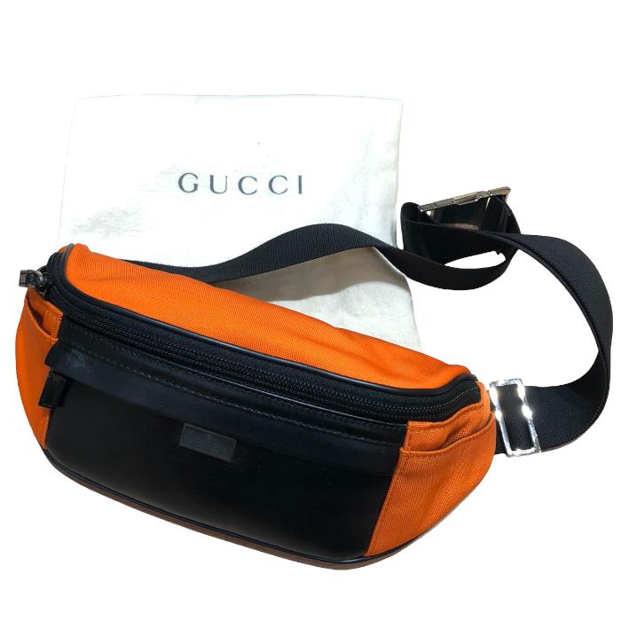 GUCCI グッチ ウエストバッグ ボディバッグ ロゴプレート ナイロン