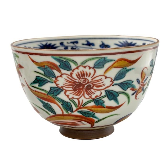 未使用品 平安陶華造り 呉須赤絵花鳥 茶碗揃い 5客 セット 茶碗 和食器 おしゃれ 中古 W1 未使用品 平安陶華造り 呉須赤絵花鳥 茶碗揃い 5客 セット 中古 W1