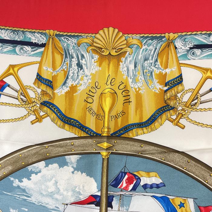 在庫限り在庫限りHERMES エルメス カレ90 シルクスカーフ Vive Le Vent